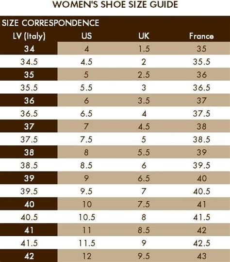 louis vuitton shoes size chart